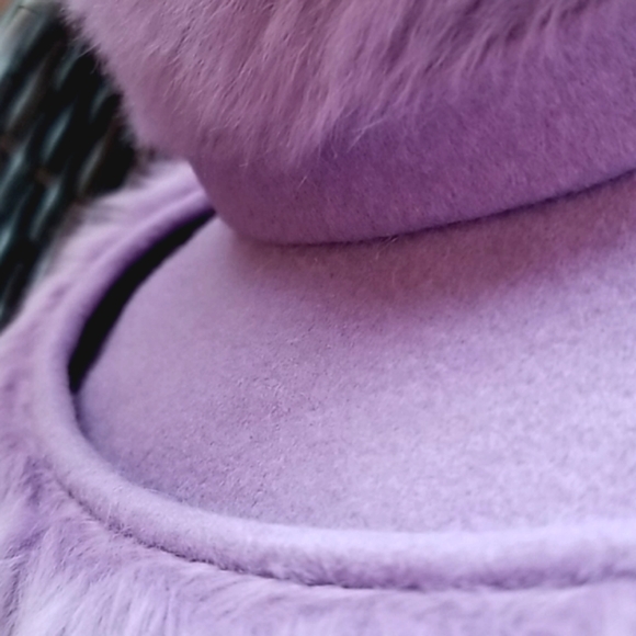 60s Miss DIOR by Christian Lilac Wisteria Angora Mod Mohair Fur Union Purple Hat - Picture 12 of 12